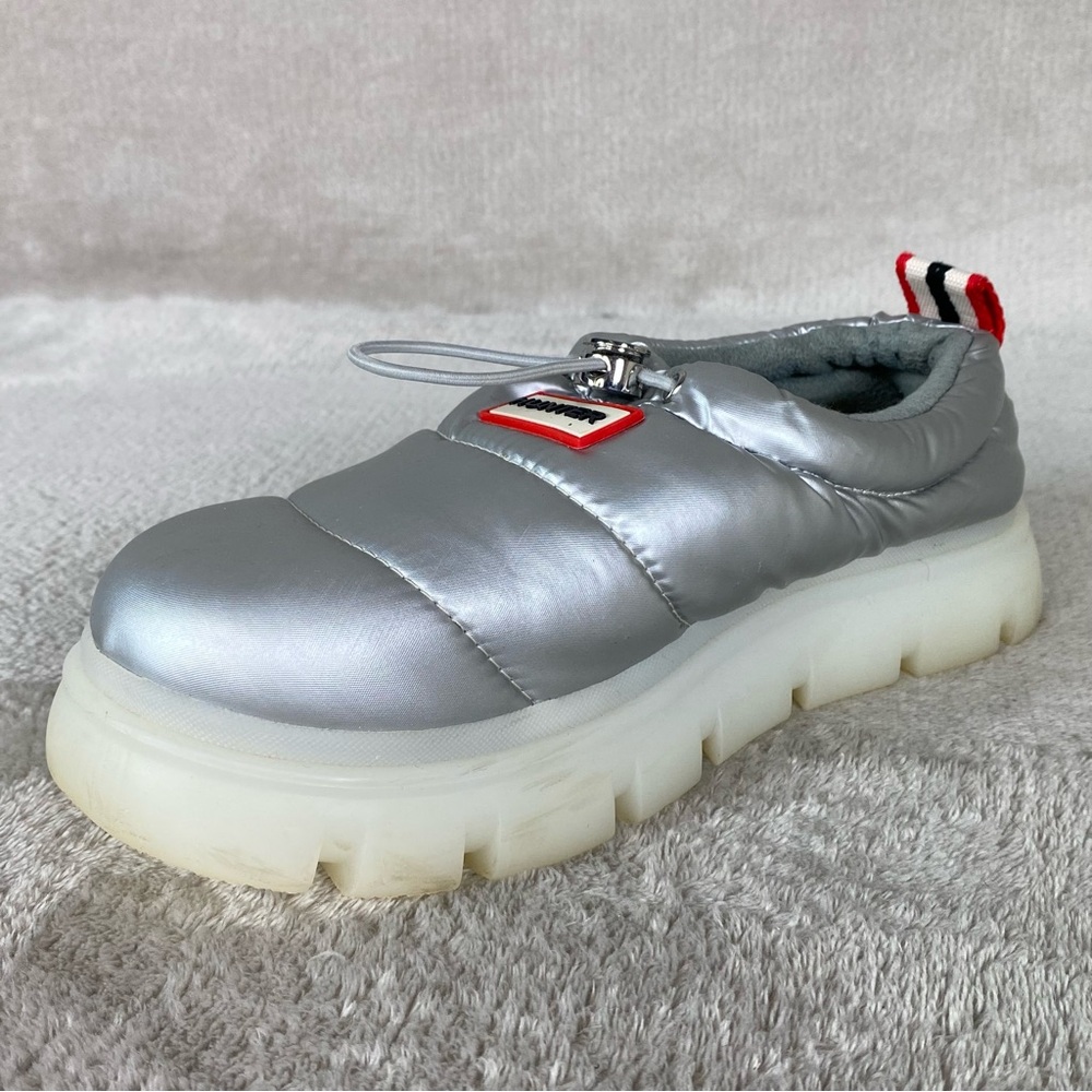 Hunter Madison Shoes Womens Size 6 Silver Puffer Clog Chunky Lug Sole - Picture 4 of 9